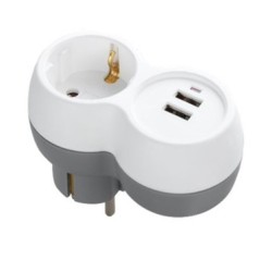 Technik Professional Πρίζα 1 Θέση + 2 USB-A 16A