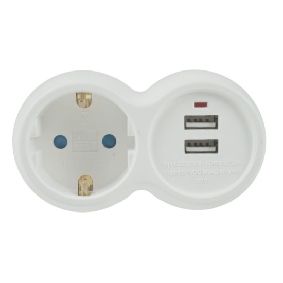 Technik Professional Πρίζα 1 Θέση + 2 USB-A 16A Technik Professional Πρίζα 1 Θέση + 2 USB-A 16A