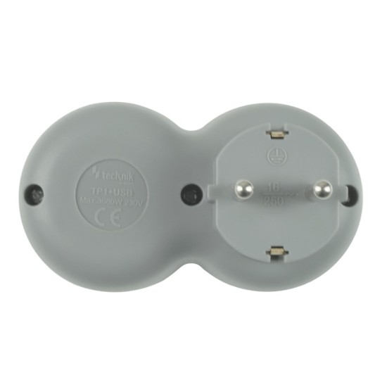 Technik Professional Πρίζα 1 Θέση + 2 USB-A 16A Technik Professional Πρίζα 1 Θέση + 2 USB-A 16A