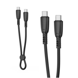 XO NB-Q248B Κοντό Καλώδιο Φόρτισης & Data 60W από Type-C σε Type-C 25cm Suluo Series Μαύρο