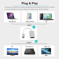 Αντάπτορας Type-C σε DP Αντάπτορας Type-C σε DP