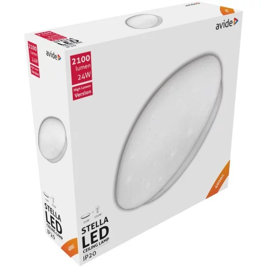 Avide LED Μοντέρνα Πλαφονιέρα Οροφής Stella (Starry) 24W 380*110.0mm Λευκό 4000K Avide LED Μοντέρνα Πλαφονιέρα Οροφής Stella (Starry) 24W 380*110.0mm Λευκό 4000K