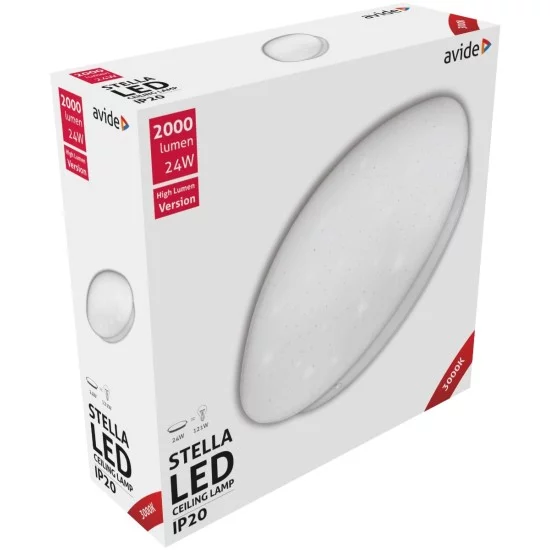 Avide LED Μοντέρνα Πλαφονιέρα Οροφής Stella (Starry) 24W 380*110.0mm Θερμό 3000K Avide LED Μοντέρνα Πλαφονιέρα Οροφής Stella (Starry) 24W 380*110.0mm Θερμό 3000K