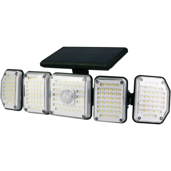 Entac Ηλιακός Προβολέας Τοίχου 2.5W SMD CCT 5 Κεφαλές Φωτοκύτταρο και Τηλεχειριστήριο Entac Ηλιακός Προβολέας Τοίχου 2.5W SMD CCT 5 Κεφαλές Φωτοκύτταρο και Τηλεχειριστήριο
