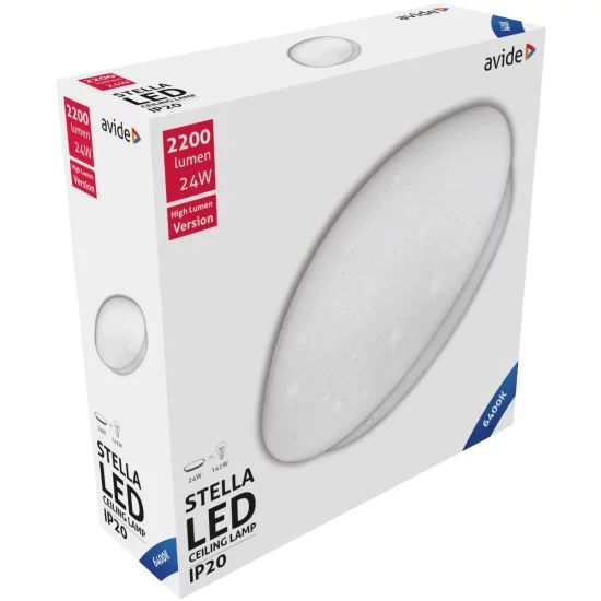 Avide LED Μοντέρνα Πλαφονιέρα Οροφής Stella (Starry) 24W 380*110.0mm Ψυχρό 6400Κ Avide LED Μοντέρνα Πλαφονιέρα Οροφής Stella (Starry) 24W 380*110.0mm Ψυχρό 6400Κ