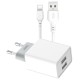 XO L65EU 2.4A Διπλής Θύρας USB Φορτιστής for Type-C