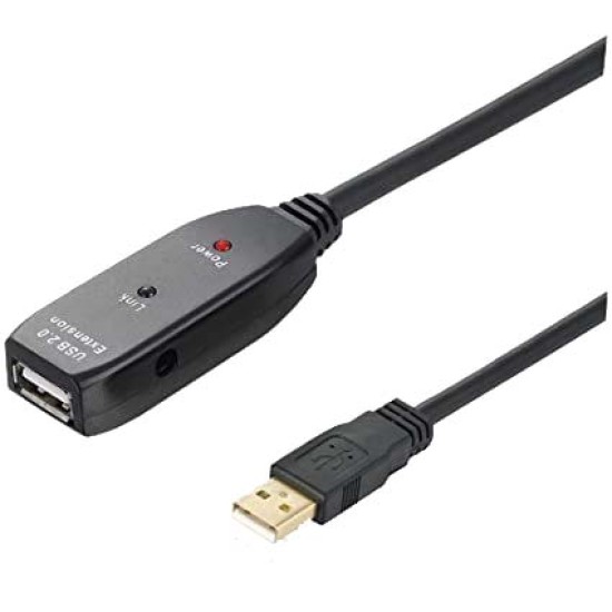 Καλώδιο USB 2.0 Αρσ./Θηλ. 15m Μαύρο Καλώδιο USB 2.0 Αρσ./Θηλ. 15m Μαύρο