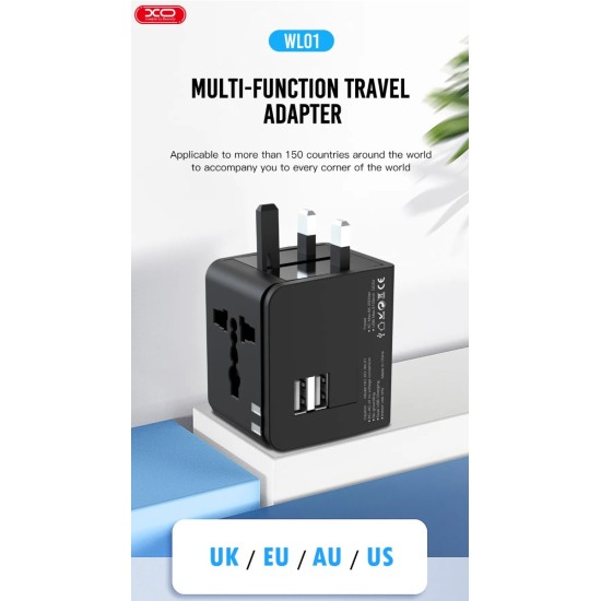 XO WL01 Φορτιστής Ταξιδιού UK / EU / US
