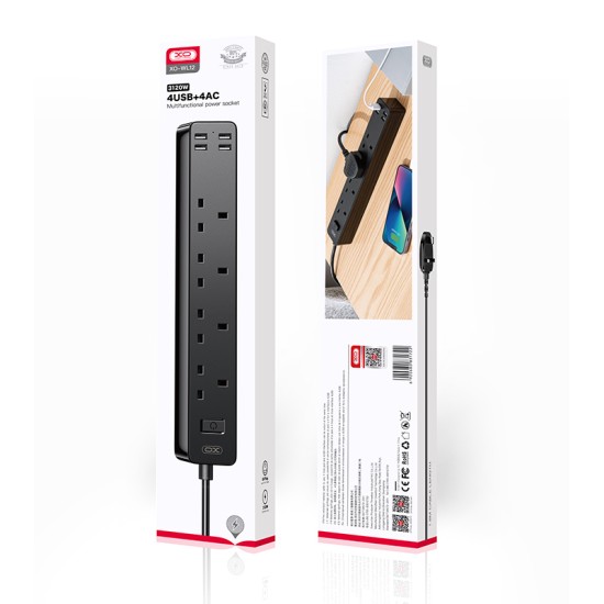 XO WL12 (UK) Υποδοχή 4USB 1.8μ XO WL12 (UK) Υποδοχή 4USB 1.8μ