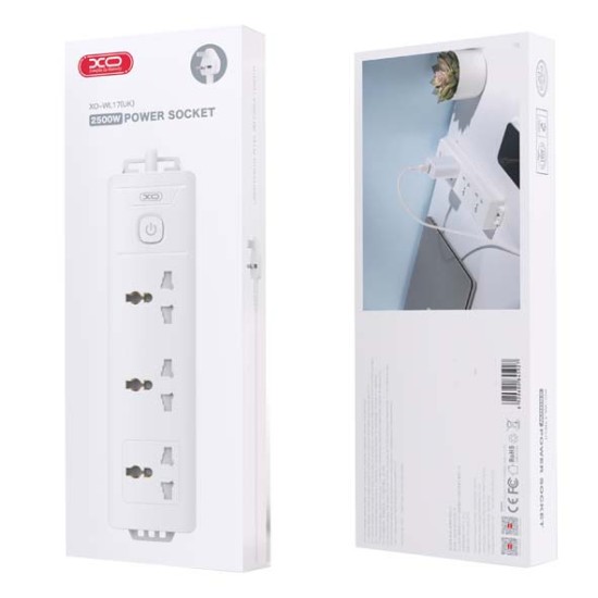 XO WL17 (UK) long row 3AC socket with switch XO WL17 (UK) long row 3AC socket with switch