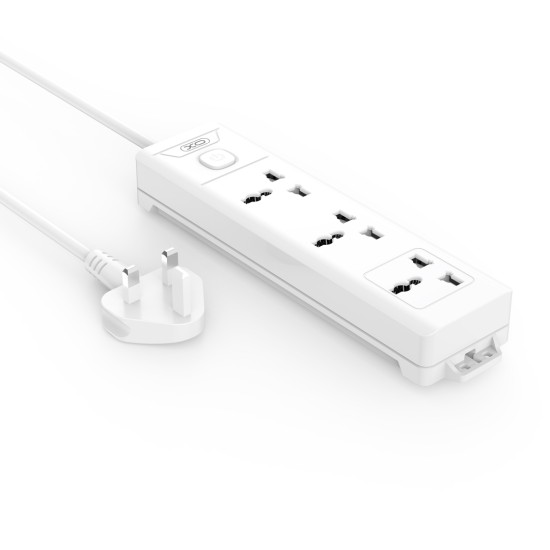 XO WL17 (UK) long row 3AC socket with switch XO WL17 (UK) long row 3AC socket with switch