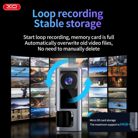 XO XJ03 Εμπρός και πίσω διπλή βιντεοκάμερα 1080 HD XO XJ03 Εμπρός και πίσω διπλή βιντεοκάμερα 1080 HD