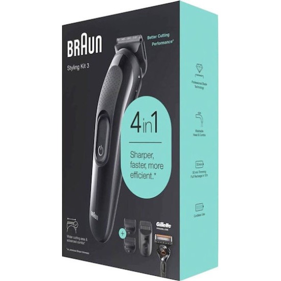 BRAUN Σετ Επαναφορτιζόμενη Κουρευτικής Μηχανής Kit SK3300 BRAUN Σετ Επαναφορτιζόμενη Κουρευτικής Μηχανής Kit SK3300