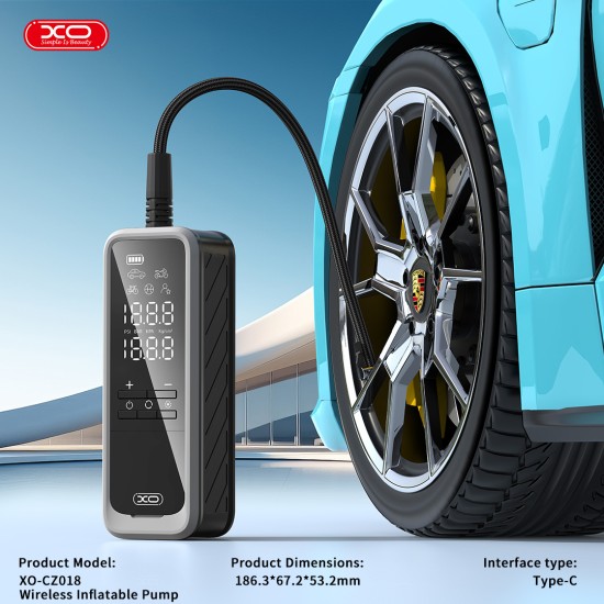 XO CZ018 Smart Φορητή Ασύρματη Αντλία Φουσκώματος 5000 mAh 22 Κυλίνδρων XO CZ018 Smart Φορητή Ασύρματη Αντλία Φουσκώματος 5000 mAh 22 Κυλίνδρων