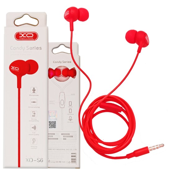 XO S6 Candy Handsfree Κόκκινο XO S6 Candy Handsfree Κόκκινο
