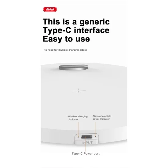 XO WX030 Βάση Φόρτισης Κινητού Τηλεφώνου με Φωτισμό 15W