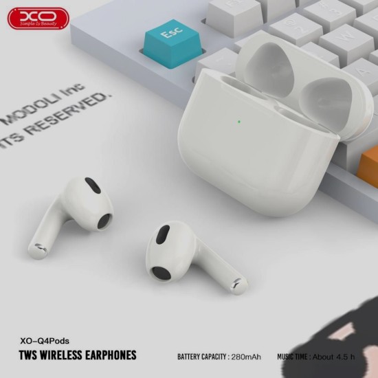 XO Q4 Pods Bluetooth headset (4ης Γενιάς με Αισθητήρα Αυτιού Και Λειτουργία Ασύρματης Φόρτισης) XO Q4 Pods Bluetooth headset (4ης Γενιάς με Αισθητήρα Αυτιού Και Λειτουργία Ασύρματης Φόρτισης)