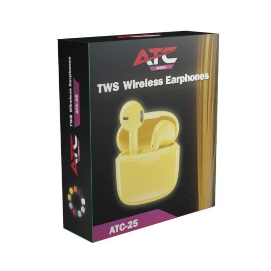 ATC-25 TWS Wireless Earphone Yellow ATC-25 TWS Wireless Earphone Yellow