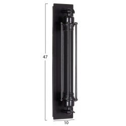 ΑΠΛΙΚΑ ΤΟΙΧΟΥ 2ΦΩΤΗ BEACON HM4463 ΜΕΤΑΛΛΟ ΣΕ ΜΑΥΡΟ 10x10x47Υεκ.