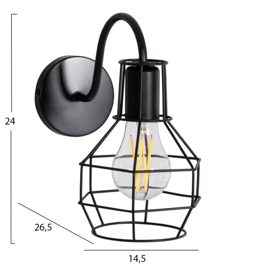 ΑΠΛΙΚΑ ΤΟΙΧΟΥ MILID2 HM4479 ΜΕΤΑΛΛΟ ΣΕ ΜΑΥΡΟ 14,5x26,5x24Υεκ.