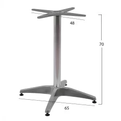 ΒΑΣΗ ΑΛΟΥΜΙΝΙΟΥ 4ΝΥΧΗ 66Χ66X69Υεκ. ΜΕ ΣΤΑΥΡΟ 45Χ45εκ. HM448.03 ΜΑΥΡΗ