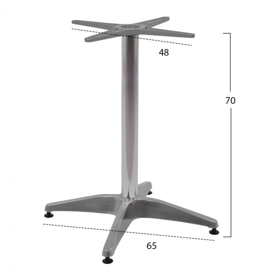 ΒΑΣΗ ΑΛΟΥΜΙΝΙΟΥ 4ΝΥΧΗ 66Χ66X69Υεκ. ΜΕ ΣΤΑΥΡΟ 45Χ45εκ. HM448.03 ΜΑΥΡΗ