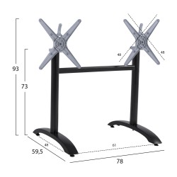 ΒΑΣΗ ΑΛΟΥΜΙΝΙΟΥ ΔΙΣΤΗΛΗ HM468.01 ΜΑΥΡΟ ΜΑΤ 78X59,5X73Υ εκ.