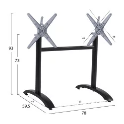 ΒΑΣΗ ΑΛΟΥΜΙΝΙΟΥ ΔΙΣΤΗΛΗ ΜΕ ΑΝΑΔΙΠΛΟΥΜΕΝΟΥΣ ΣΤΑΥΡΟΥΣ HM468.01 ΜΑΥΡΟ ΜΑΤ 78X59,5X73Υ εκ.
