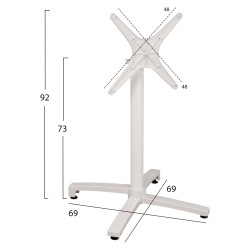 ΒΑΣΗ ΑΛΟΥΜΙΝΙΟΥ HM459.02 ΛΕΥΚΟ ΜΑΤ 69Χ69Χ73Υεκ. ΜΕ ΕΠΙΦΑΝΕΙΑ 48Χ48εκ.