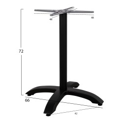 ΒΑΣΗ ΑΛΟΥΜΙΝΙΟΥ HM460.01 ΜΑΥΡΟ ΜΑΤ 66Χ66Χ72Υεκ. ΜΕ ΣΤΑΥΡΟ 48Χ48εκ.