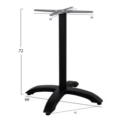 ΒΑΣΗ ΑΛΟΥΜΙΝΙΟΥ HM460.01 ΜΑΥΡΟ ΜΑΤ 66Χ66Χ72Υεκ. ΜΕ ΣΤΑΥΡΟ 48Χ48εκ.