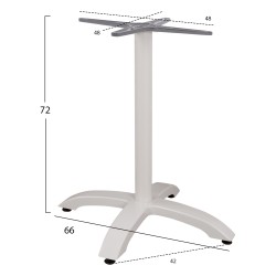 ΒΑΣΗ ΑΛΟΥΜΙΝΙΟΥ HM460.02 ΛΕΥΚΗ ΜΑΤ 66Χ66Χ72Υεκ. ΜΕ ΣΤΑΥΡΟ 48Χ48εκ.