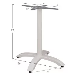 ΒΑΣΗ ΑΛΟΥΜΙΝΙΟΥ HM460.02 ΛΕΥΚΗ ΜΑΤ 66Χ66Χ72Υεκ. ΜΕ ΣΤΑΥΡΟ 48Χ48εκ.