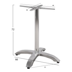 ΒΑΣΗ ΑΛΟΥΜΙΝΙΟΥ HM460.03 ΧΡΩΜΙΟΥ 66Χ66Χ72Υεκ. ΜΕ ΣΤΑΥΡΟ 48Χ48εκ.