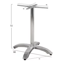 ΒΑΣΗ ΑΛΟΥΜΙΝΙΟΥ HM460.03 ΧΡΩΜΙΟΥ 66Χ66Χ72Υεκ. ΜΕ ΣΤΑΥΡΟ 48Χ48εκ.