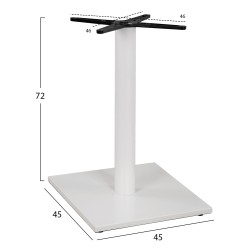 ΒΑΣΗ ΜΕΤΑΛΛΙΚΗ ΛΕΥΚΗ ΜΑΤ 46Χ46Χ72εκ. ΜΕ ΣΤΑΥΡΟ 46Χ46 ΚΑΙ ΡΕΓΟΥΛΑΤΟΡΟΥΣ HM438.02