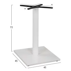 ΒΑΣΗ ΜΕΤΑΛΛΙΚΗ ΛΕΥΚΗ ΜΑΤ 46Χ46Χ72εκ. ΜΕ ΣΤΑΥΡΟ 46Χ46 ΚΑΙ ΡΕΓΟΥΛΑΤΟΡΟΥΣ HM438.02