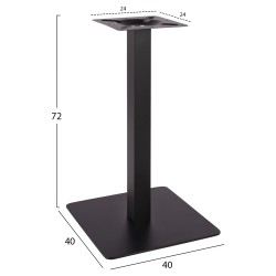 ΒΑΣΗ ΜΕΤΑΛΛΙΚΗ ΜΑΥΡΗ ΜΑΤ 40X40X72Υεκ. HM414.11