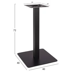 ΒΑΣΗ ΜΕΤΑΛΛΙΚΗ ΜΑΥΡΗ ΜΑΤ 40X40X72Υεκ. HM414.11