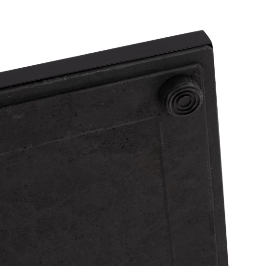 ΒΑΣΗ ΜΕΤΑΛΛΙΚΗ ΜΑΥΡΗ ΜΑΤ 45Χ45Χ72εκ. ΜΕ ΣΤΑΥΡΟ 46Χ46 ΚΑΙ ΡΕΓΟΥΛΑΤΟΡΟΥΣ HM438