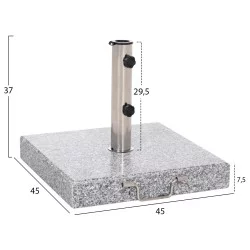 ΒΑΣΗ ΟΜΠΡΕΛΑΣ ΓΡΑΝΙΤΗ 40KG ΜΕ ΧΕΡΟΥΛΙ & ΡΟΔΕΣ HM6564--ΣΩΛΗΝΑΣ ΔΙΑΜΕΤΡΟΥ Φ48