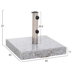 ΒΑΣΗ ΟΜΠΡΕΛΑΣ ΓΡΑΝΙΤΗ 40KG ΜΕ ΧΕΡΟΥΛΙ & ΡΟΔΕΣ HM6564--ΣΩΛΗΝΑΣ ΔΙΑΜΕΤΡΟΥ Φ48