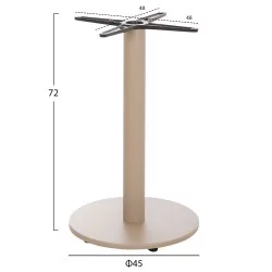 ΒΑΣΗ ΤΡΑΠΕΖΙΟΥ ΑΛΟΥΜΙΝΙΟΥ ΣΤΡΟΓΓΥΛΗ ΚΑΠΟΥΤΣΙΝΟ HM476.25 ΣΤΑΥΡΟΣ 48Χ48εκ Φ45Χ72Υεκ.