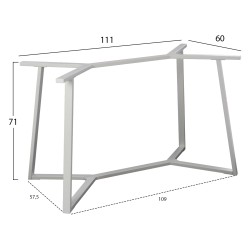 ΒΑΣΗ ΤΡΑΠΕΖΙΟΥ ΛΕΥΚΗ ΜΕΤΑΛΛΙΚΗ HM471.02 111X60X71Υ εκ.