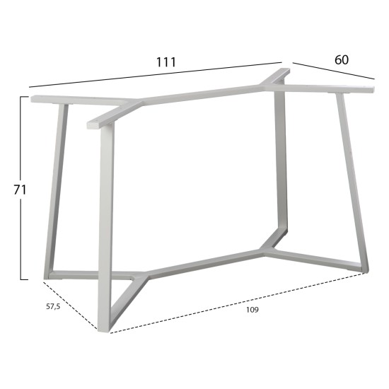 ΒΑΣΗ ΤΡΑΠΕΖΙΟΥ ΛΕΥΚΗ ΜΕΤΑΛΛΙΚΗ HM471.02 111X60X71Υ εκ.