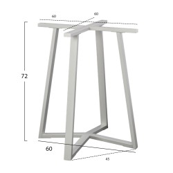 ΒΑΣΗ ΤΡΑΠΕΖΙΟΥ ΛΕΥΚΗ ΜΕΤΑΛΛΙΚΗ HM470.02 60x60x72 εκ.