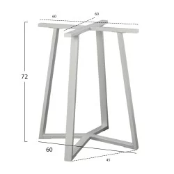 ΒΑΣΗ ΤΡΑΠΕΖΙΟΥ ΛΕΥΚΗ ΜΕΤΑΛΛΙΚΗ HM470.02 60x60x72 εκ.