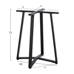 ΒΑΣΗ ΤΡΑΠΕΖΙΟΥ ΜΑΥΡΗ ΜΕΤΑΛΛΙΚΗ HM470.01 60x60x72Υ εκ.