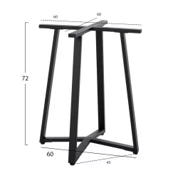 ΒΑΣΗ ΤΡΑΠΕΖΙΟΥ ΜΑΥΡΗ ΜΕΤΑΛΛΙΚΗ HM470.01 60x60x72Υ εκ.