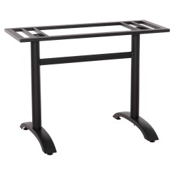 ΒΑΣΗ ΤΡΑΠΕΖΙΟΥ ΑΛΟΥΜΙΝΙΟΥ ΔΙΠΛΗ HM461.11 ΜΑΥΡΗ ΜΑΤ ΜΕ ΡΕΓΟΥΛΑΤΟΡΟΥΣ 100Χ60Χ73Υεκ.